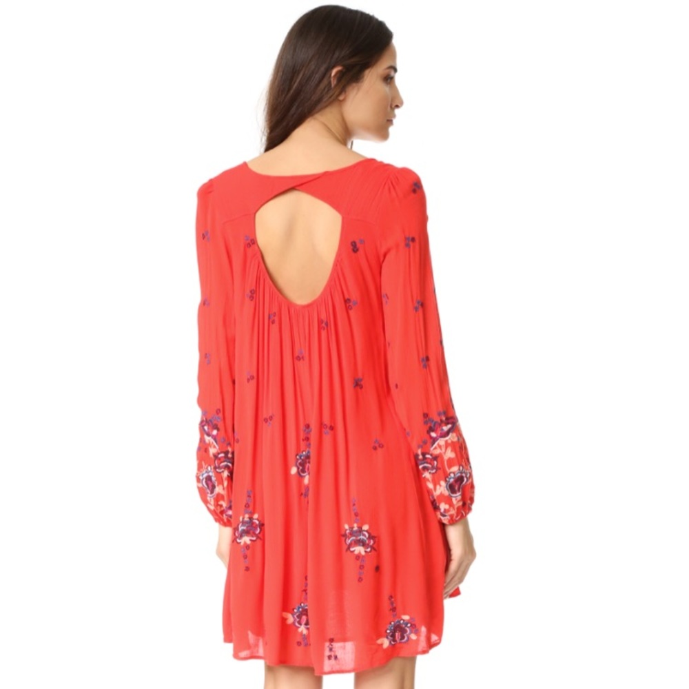 Free people orange Oxford embroidered dress - Picture 2 of 6